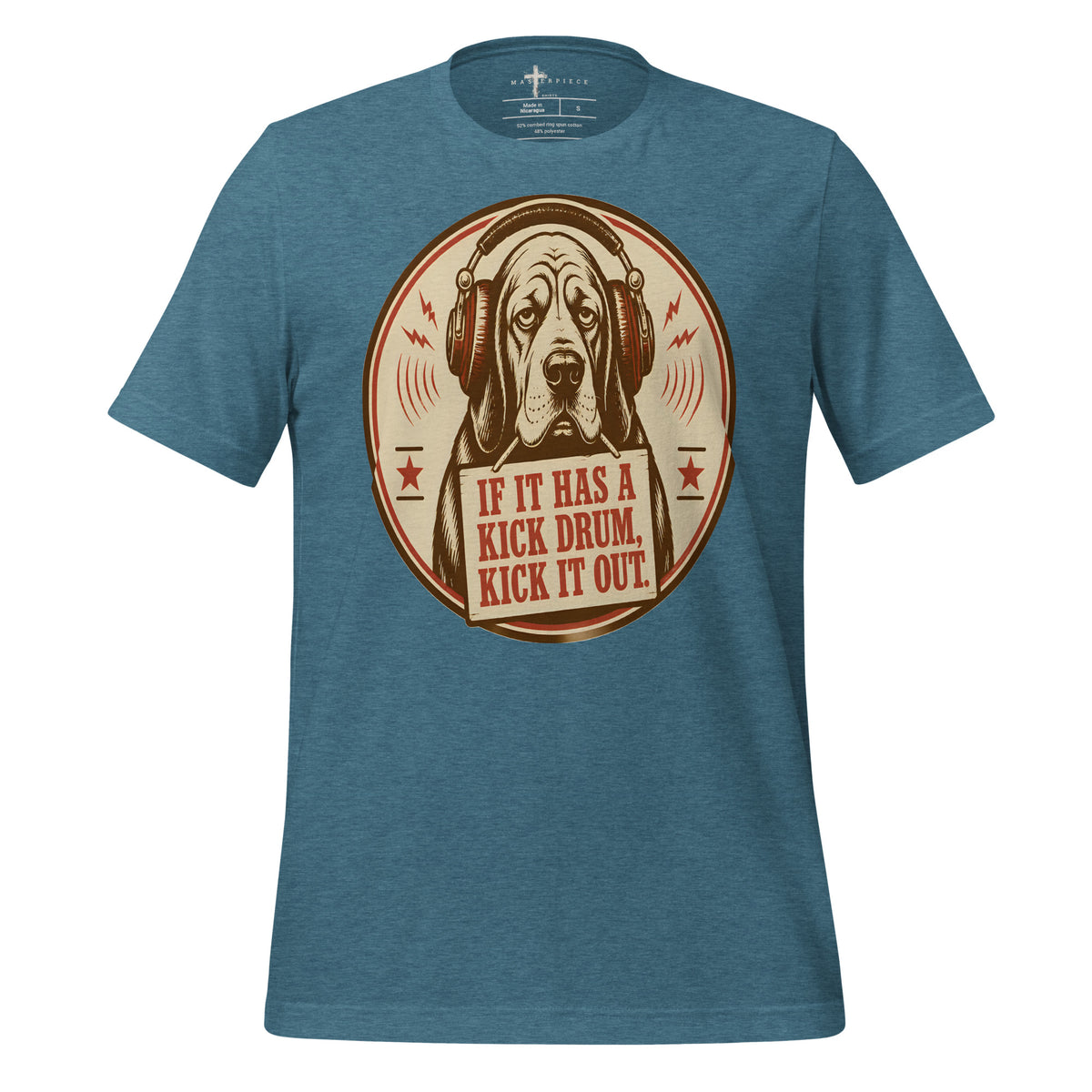 Dog Kicks the Drums Out - Teal - MasterPiece Shirts