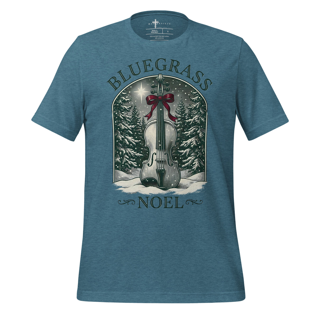 Bluegrass Noel Fiddle/Violin - Teal - MasterPiece Shirts
