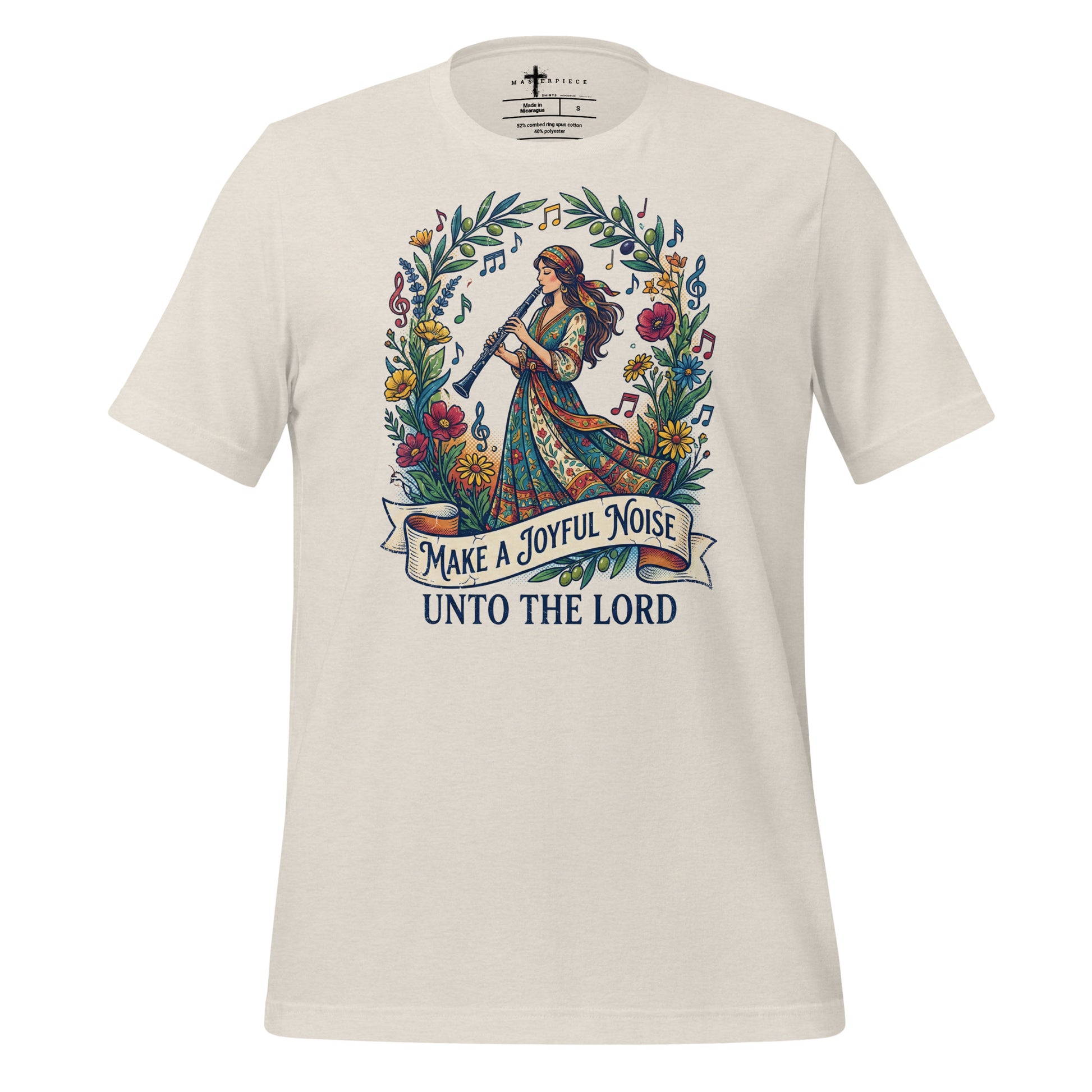 Make a Joyful Noise unto the Lord Christian T-shirt celebrating clarinet players