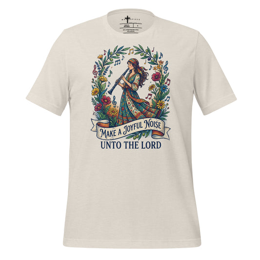 Make a Joyful Noise unto the Lord Christian T-shirt celebrating clarinet players