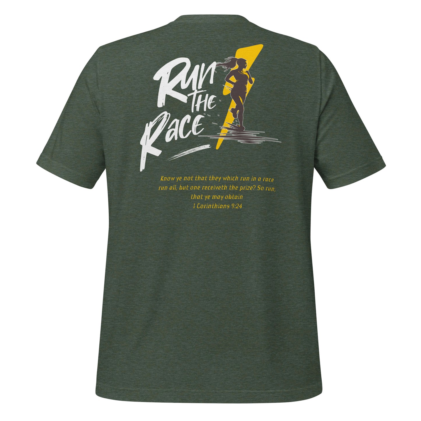 Run the Race - Women (Back)  Christian Bible Verse T-Shirt