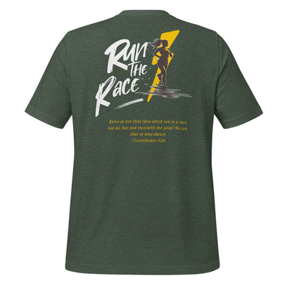 Run the Race - Women (Back)  Christian Bible Verse T-Shirt