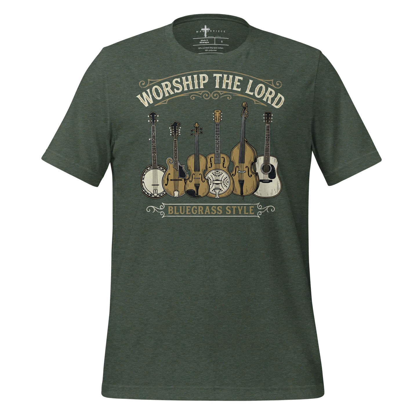  Worship The Lord BlueGrass Style Christian T-shirt 
