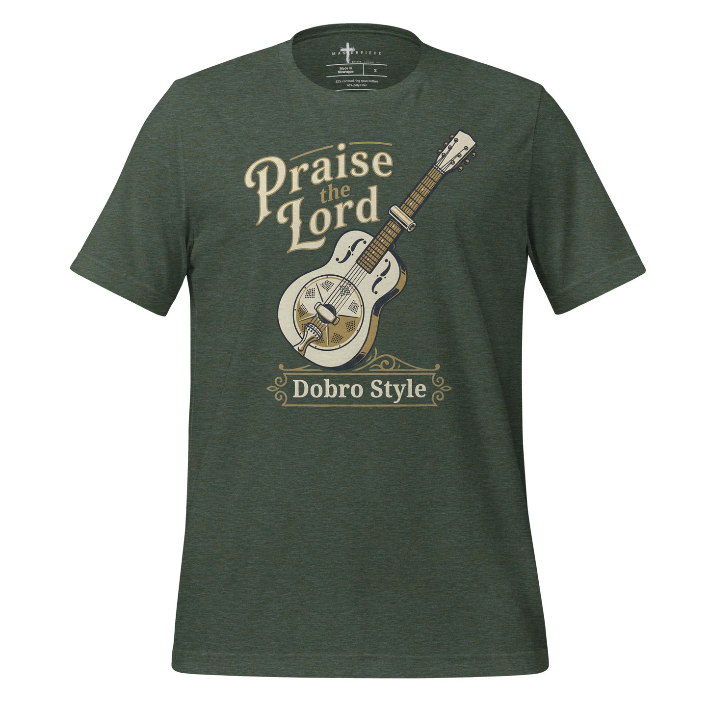  Praise the Lord Dobro style Christian T-shirt celebrating dobro players and bluegrass gospel 