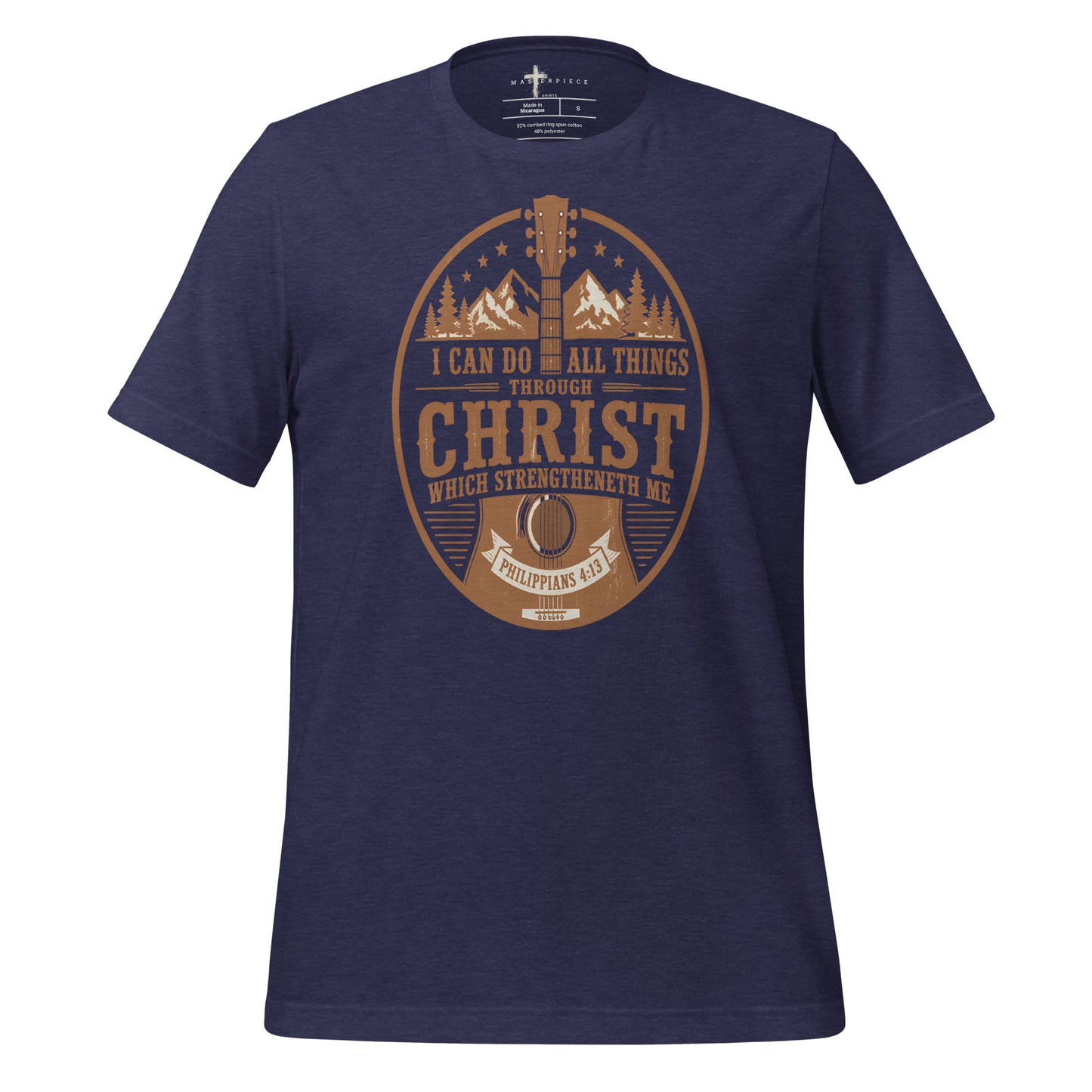 I can do all things through Christ Guitar - Navy - MasterPiece Shirts