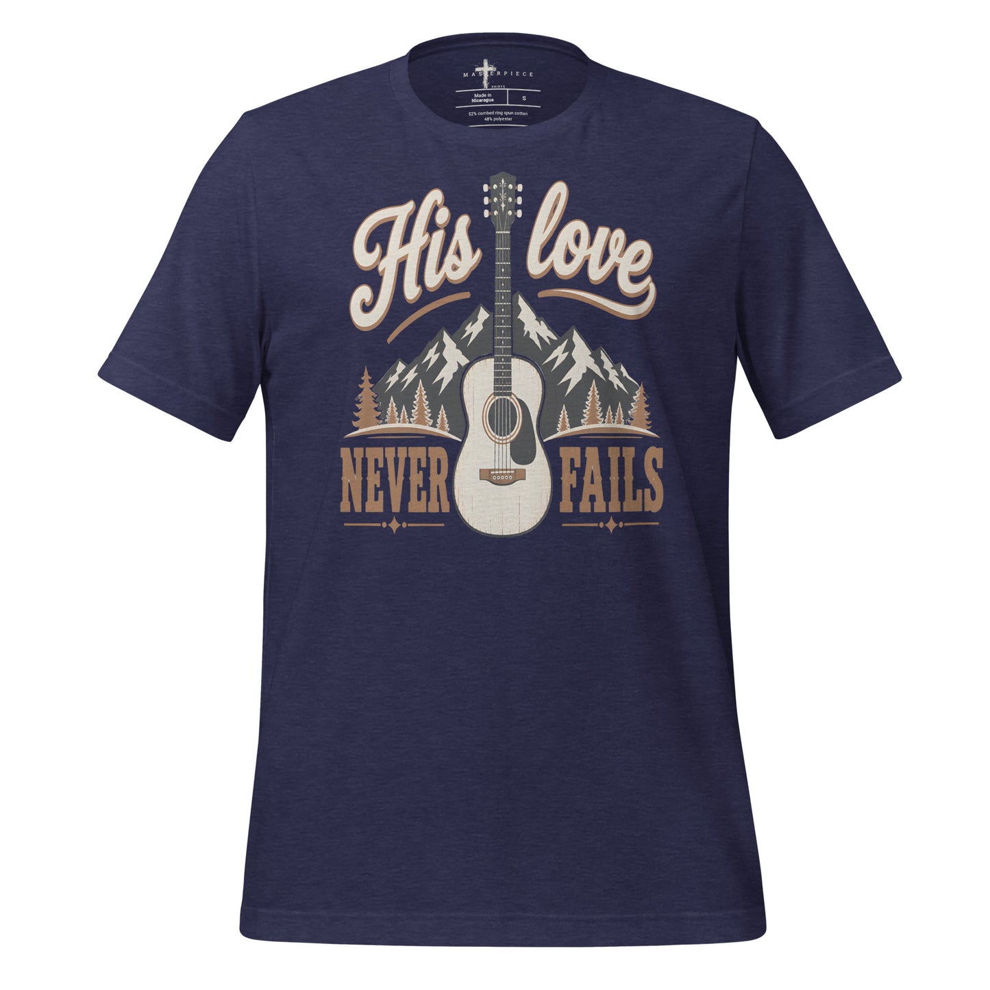 His Love Never Fails Guitar - Navy - MasterPiece Shirts