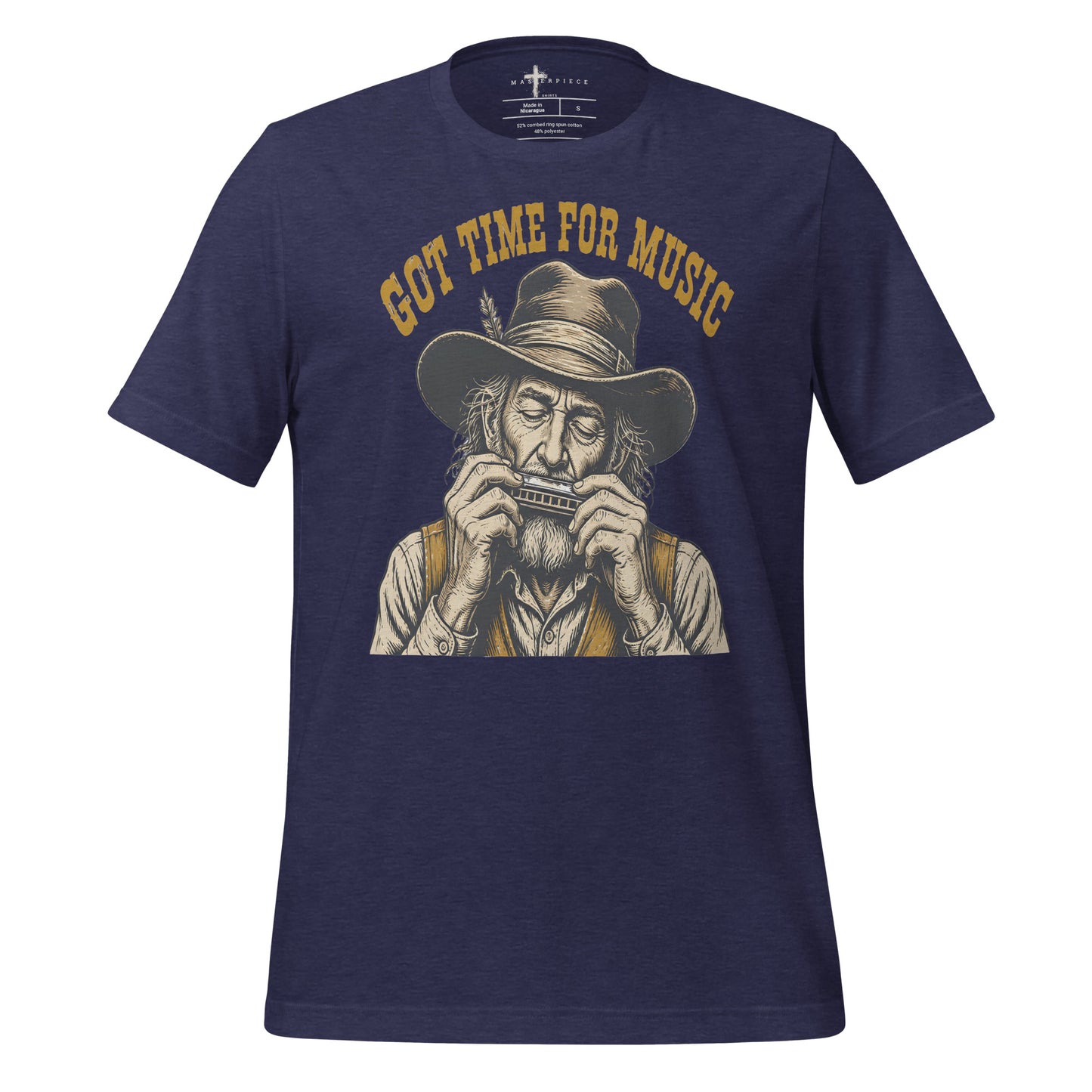 Got Time for Music Harmonica - Navy - MasterPiece Shirts