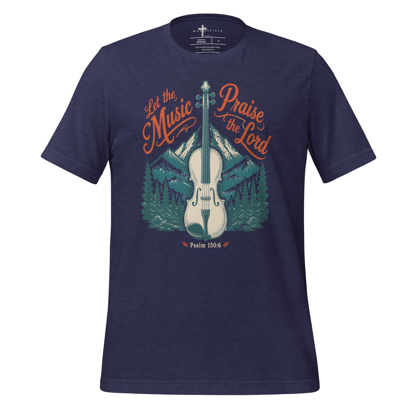Let the Music Praise the Lord Violin - Navy - MasterPiece Shirts