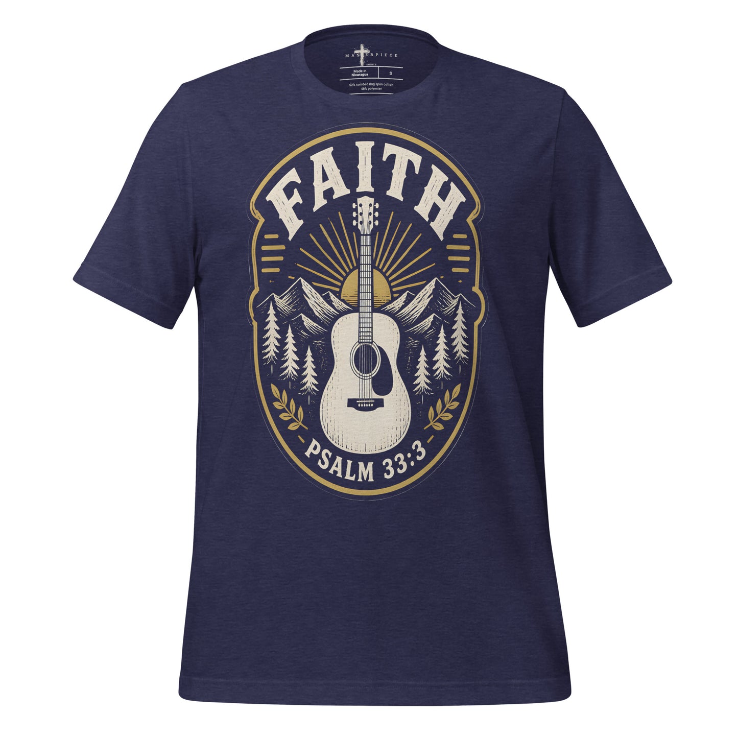 Faith Guitar Psalm 33:3 - Navy - MasterPiece Shirts