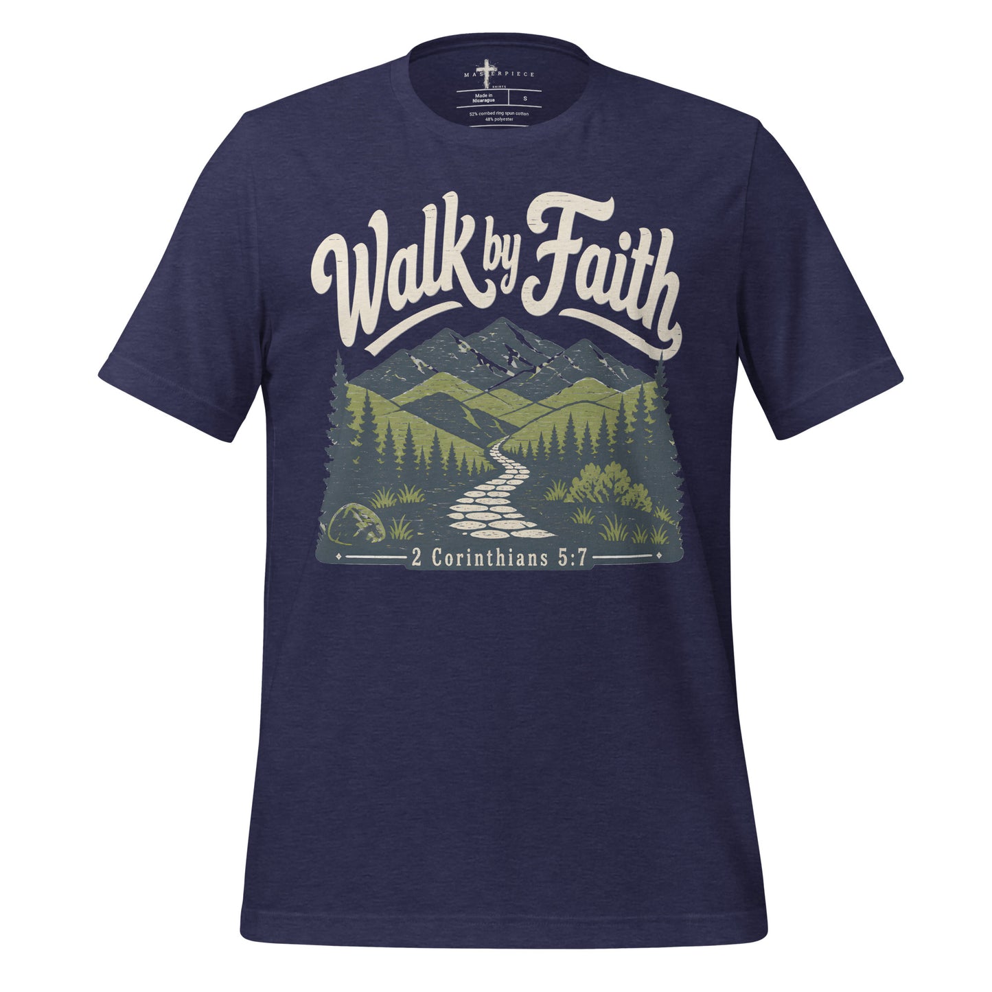Walk by Faith Mountain - Navy - MasterPiece Shirts