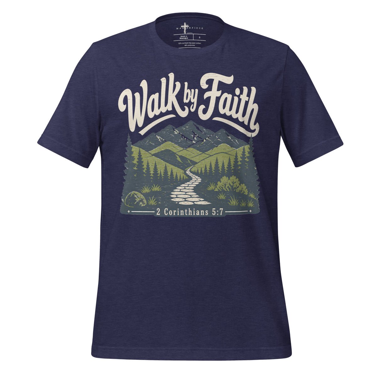 Walk by Faith Mountain - Navy - MasterPiece Shirts