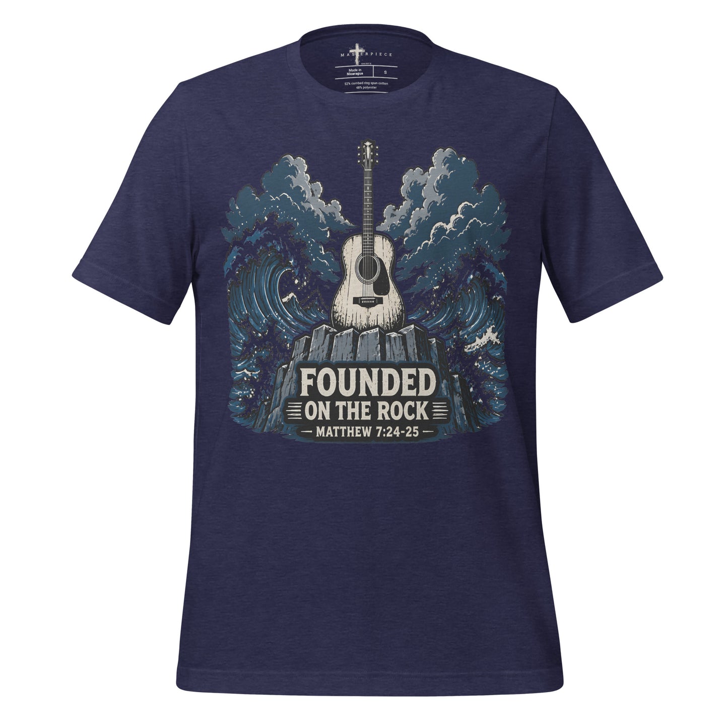 Founded on the Rock - Navy - MasterPiece Shirts