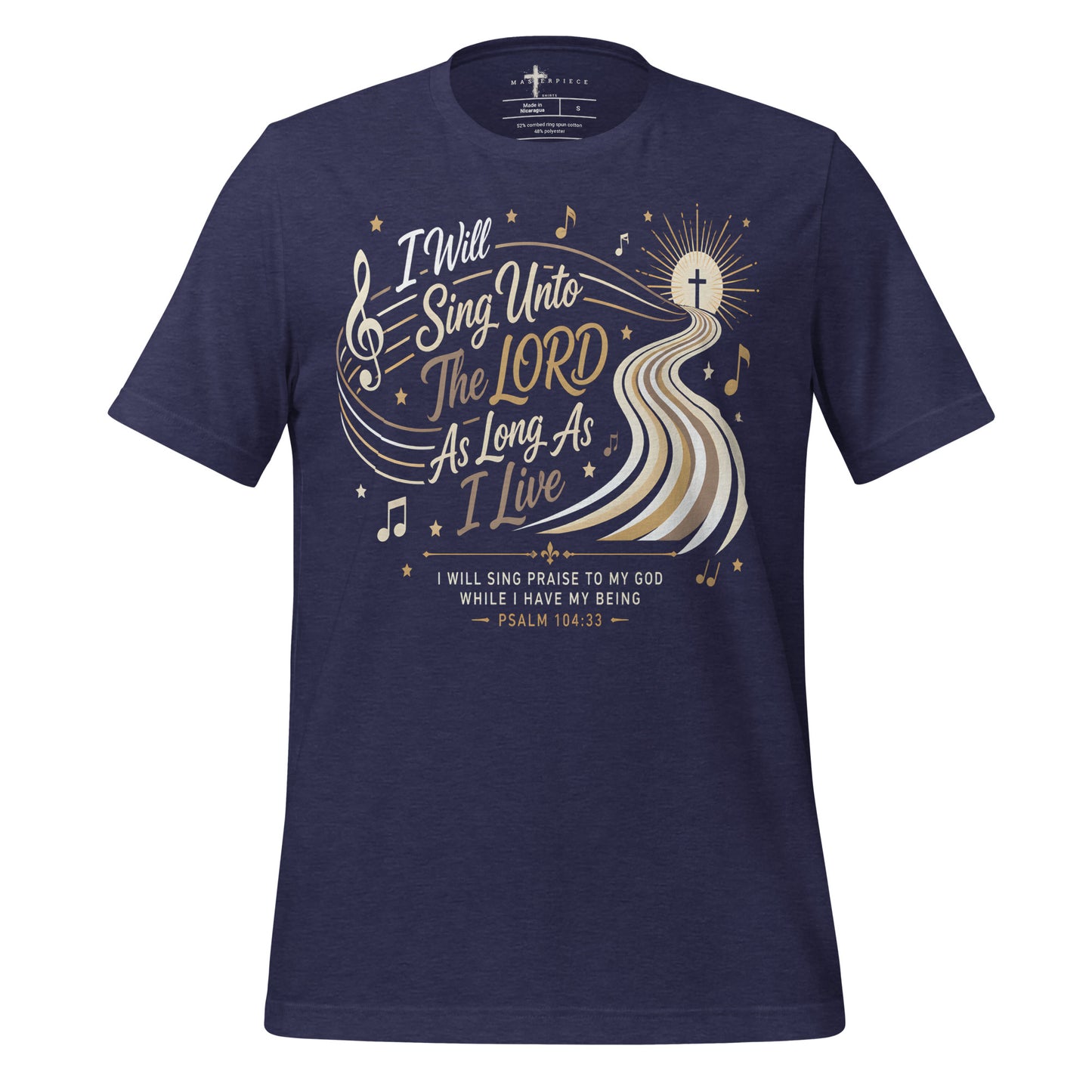 I will sing unto the Lord Cross - Navy - MasterPiece Shirts