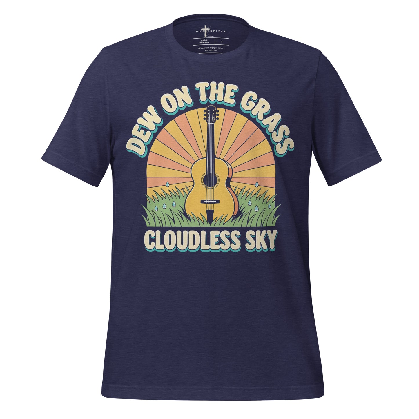 Dew On The Grass Cloudless Sky Guitar - Navy - MasterPiece Shirts