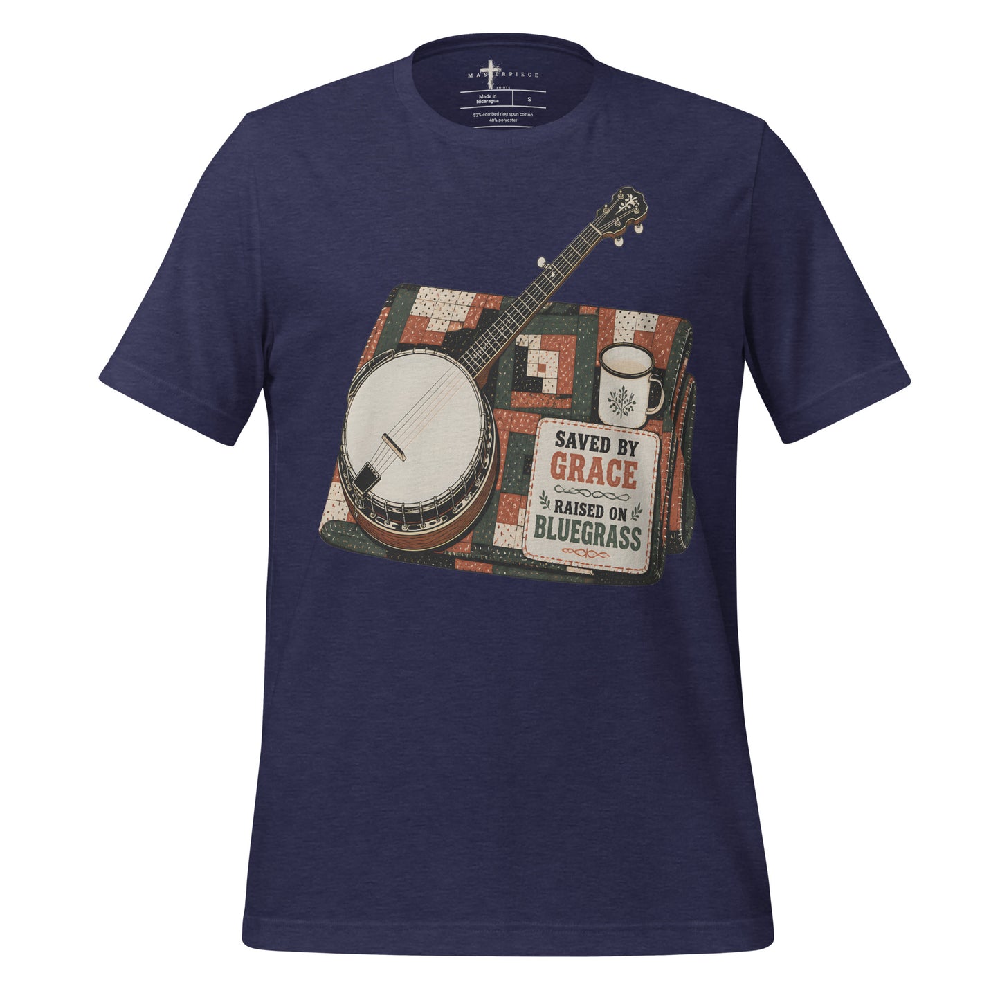Saved by Grace Raised on Bluegrass - Navy - MasterPiece Shirts