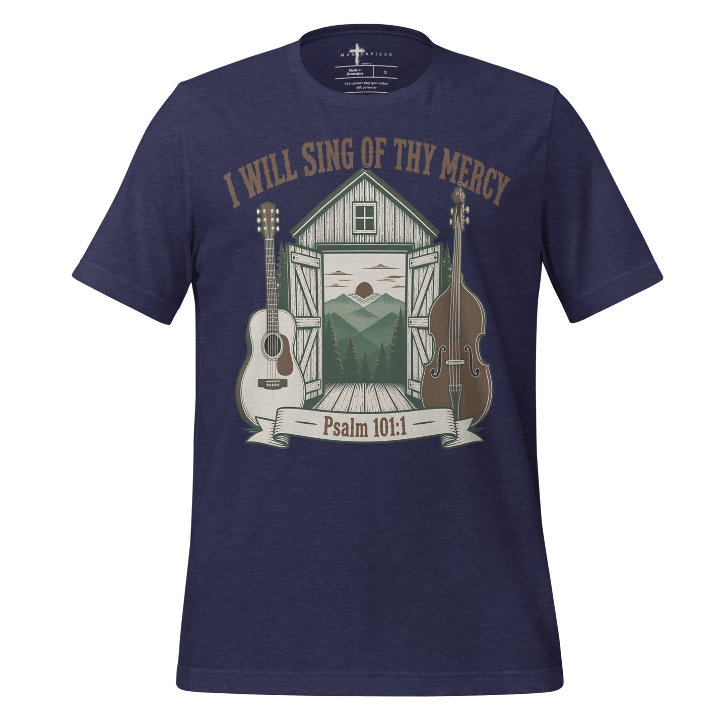 Sing of Mercy Guitar Bass - Navy - MasterPiece Shirts