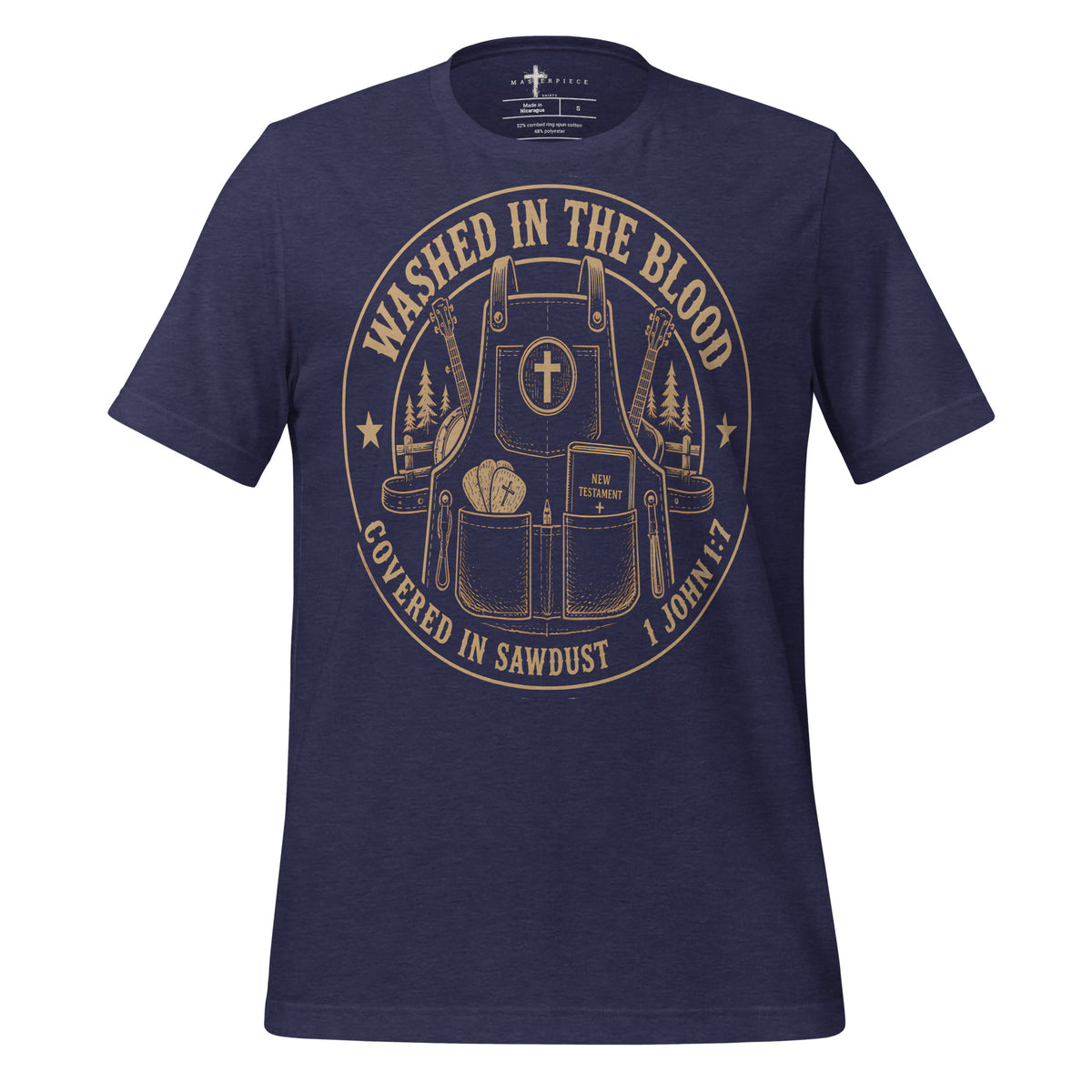 Washed in the Blood Covered in Saw Dust - Navy - MasterPiece Shirts