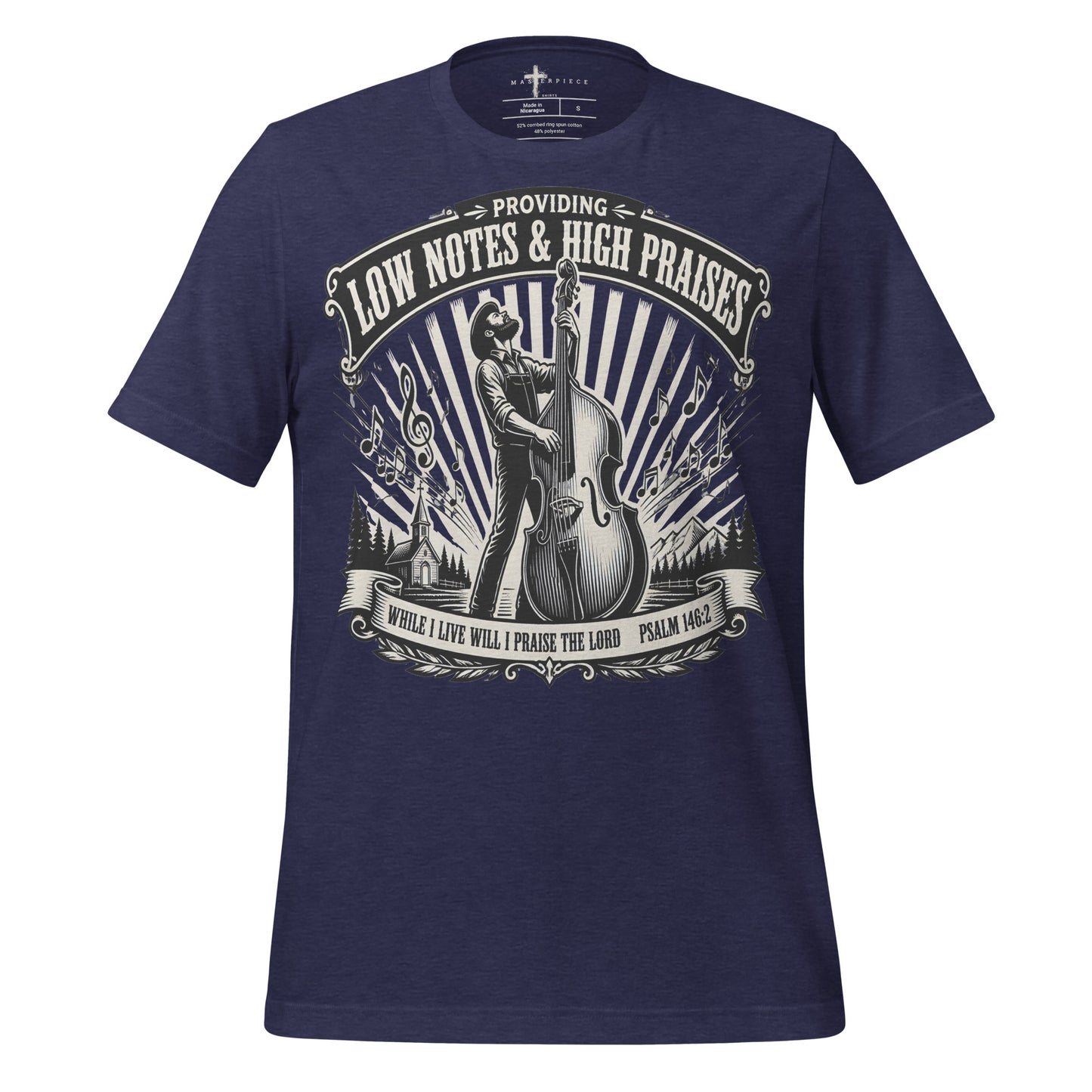 Low Notes High Praises Bass - Navy - MasterPiece Shirts