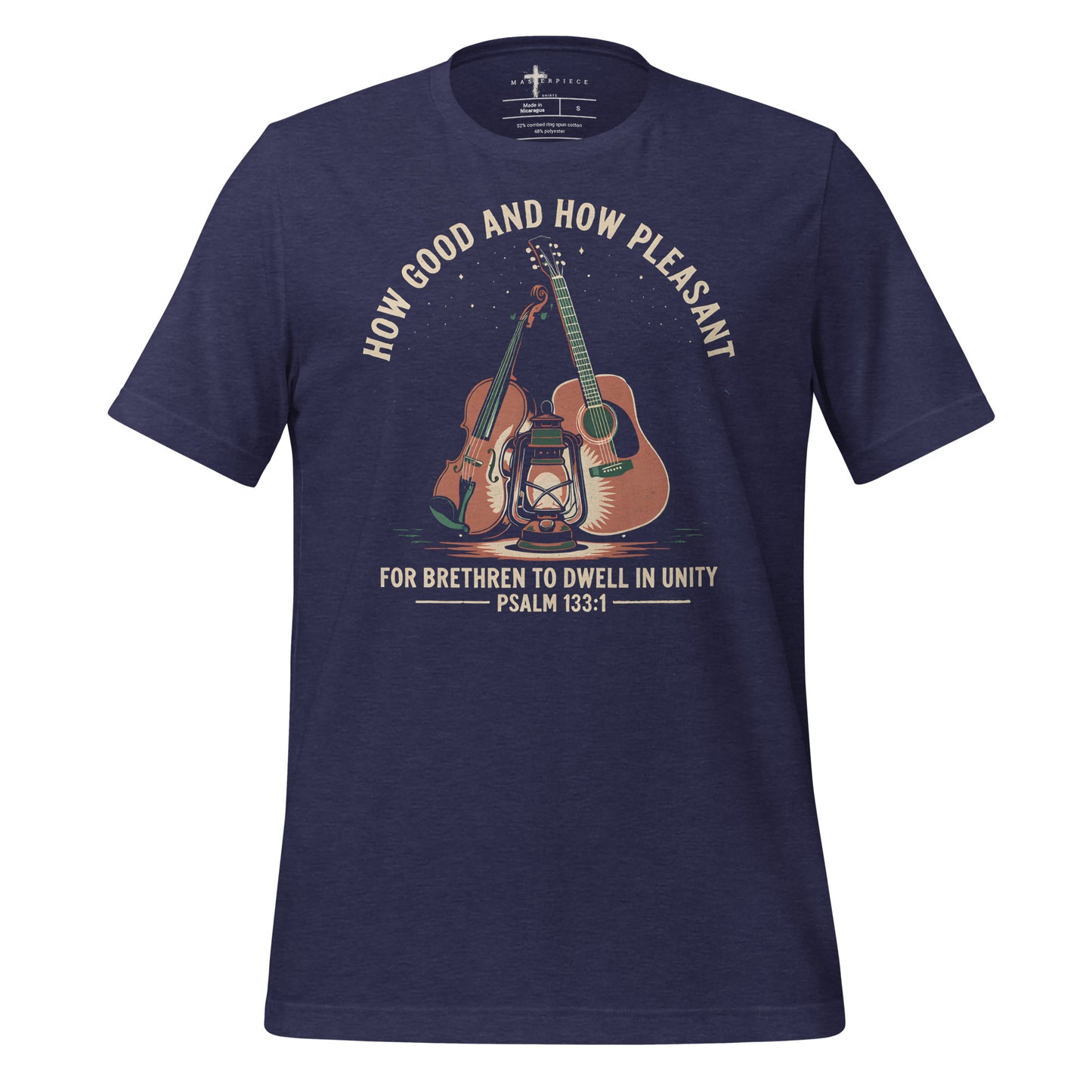 Brethren Guitar Fiddle Violin - Navy - MasterPiece Shirts