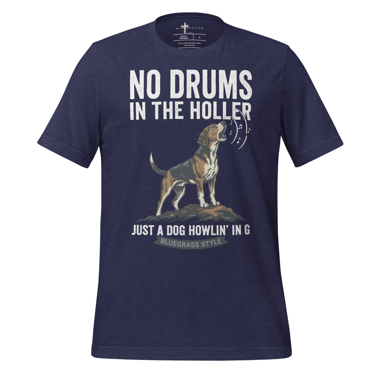 NO Drums Dog Howls in G - Navy - MasterPiece Shirts