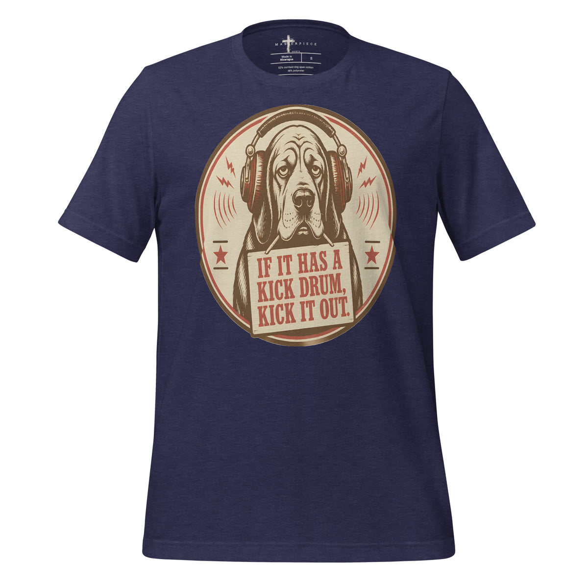 Dog Kicks the Drums Out - Navy - MasterPiece Shirts