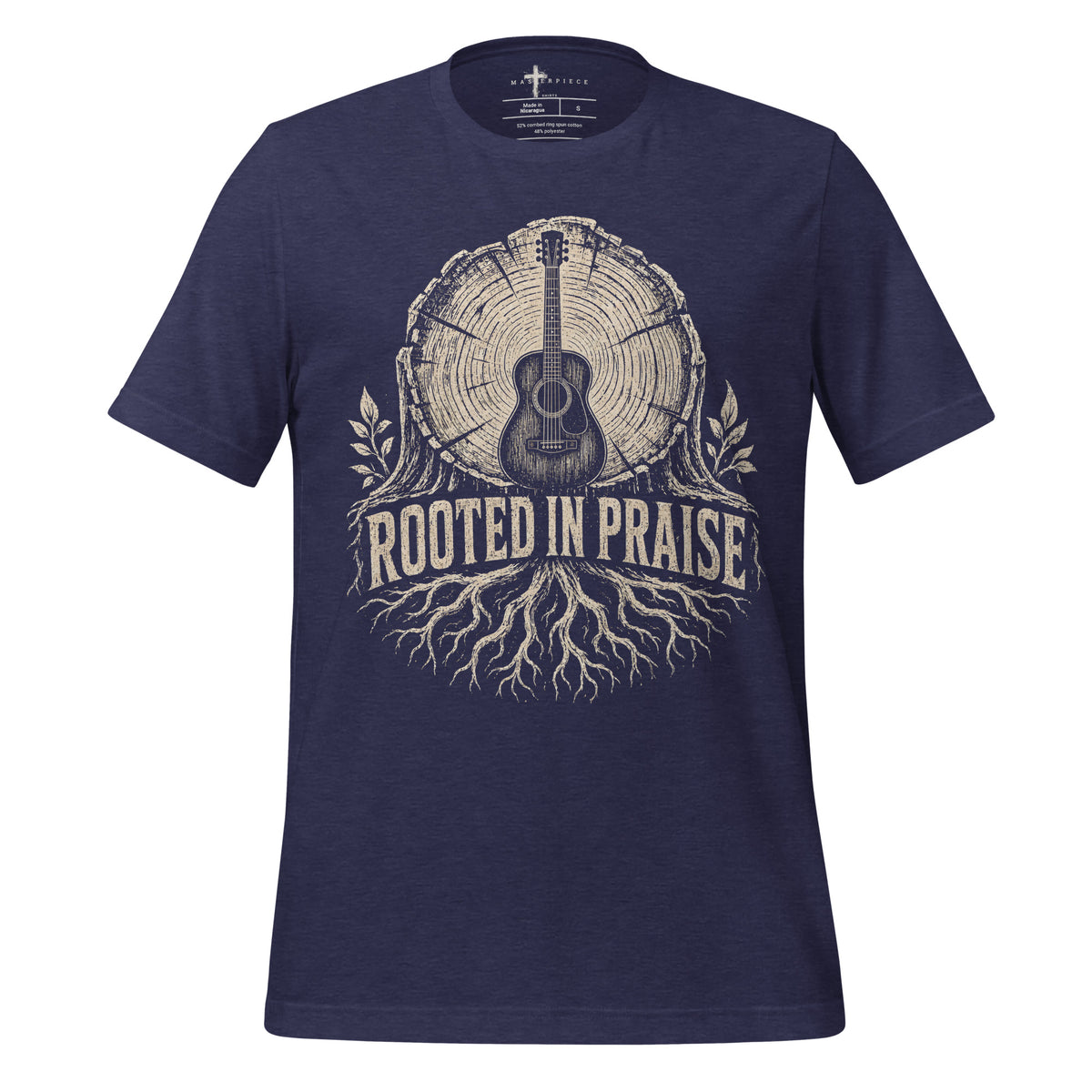 Rooted in Praise Guitar - Navy - MasterPiece Shirts