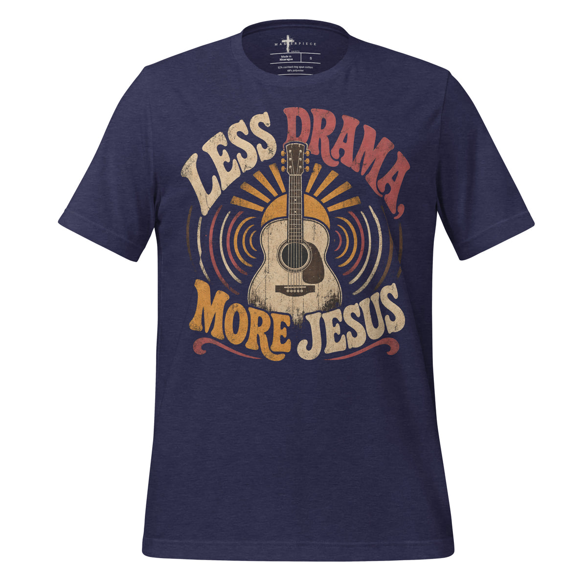 Less Drama More Jesus Guitar - Navy - MasterPiece Shirts