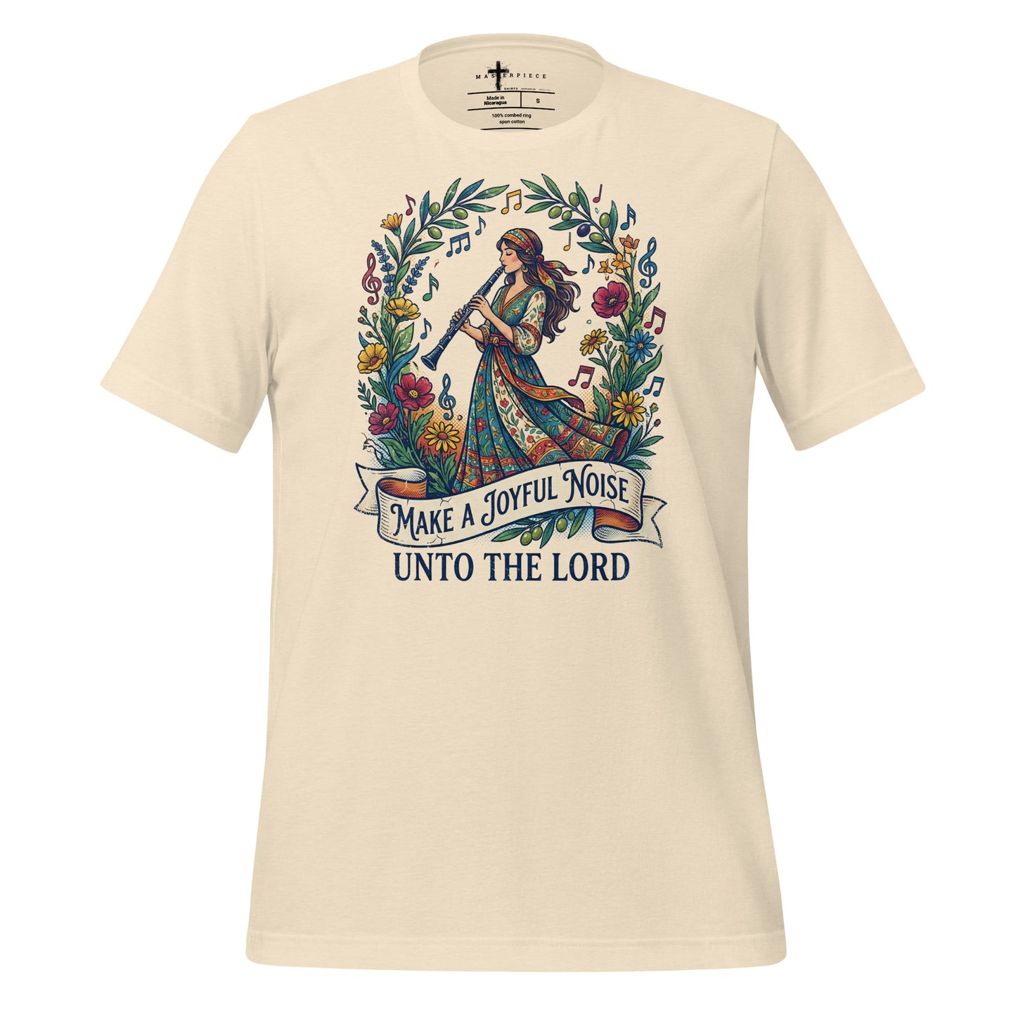 Make a Joyful Noise unto the Lord Christian T-shirt celebrating clarinet players