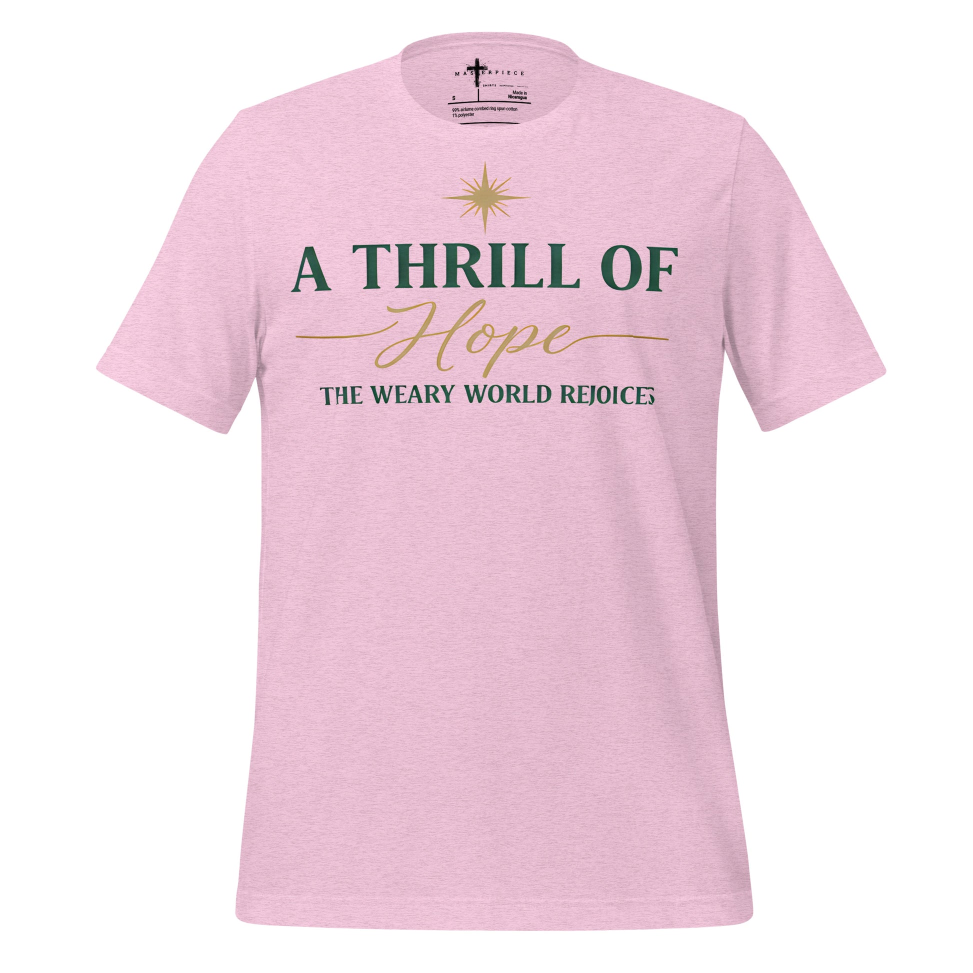  A Thrill of Hope the Weary world rejoices Christian T-shirt Christmas