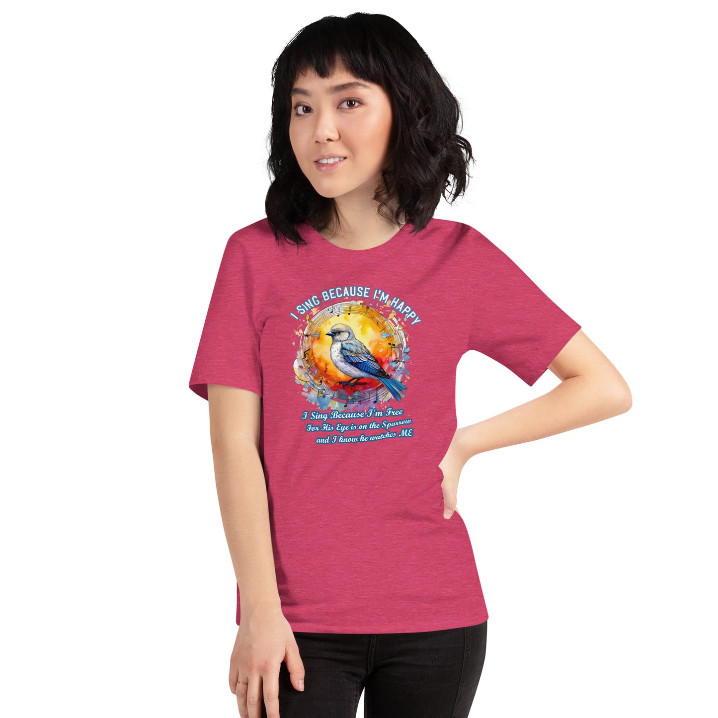 His Eye is on The Sparrow  Christian Bible Verse T-Shirt