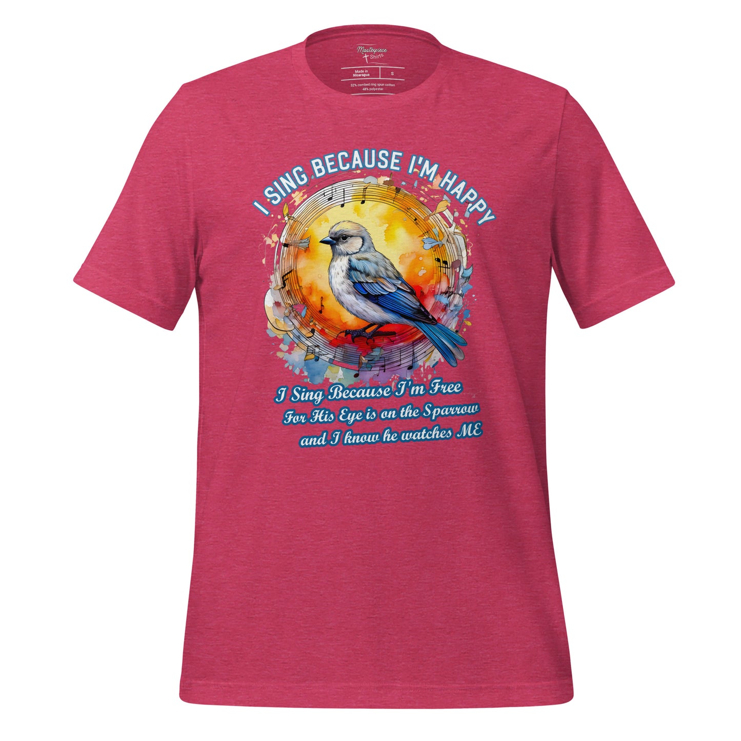 His Eye is on The Sparrow  Christian Bible Verse T-Shirt