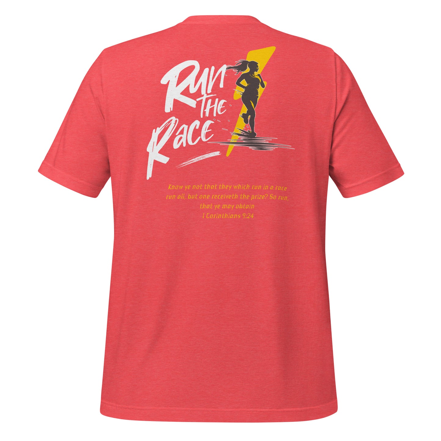 Run the Race - Women (Back)  Christian Bible Verse T-Shirt