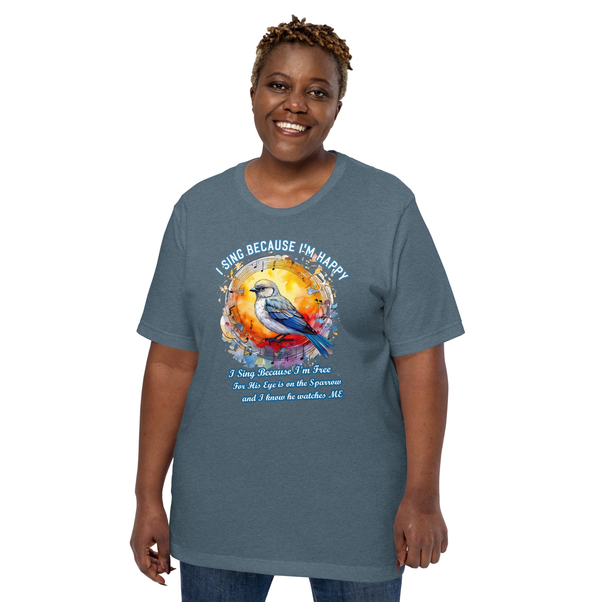His Eye is on The Sparrow  Christian Bible Verse T-Shirt