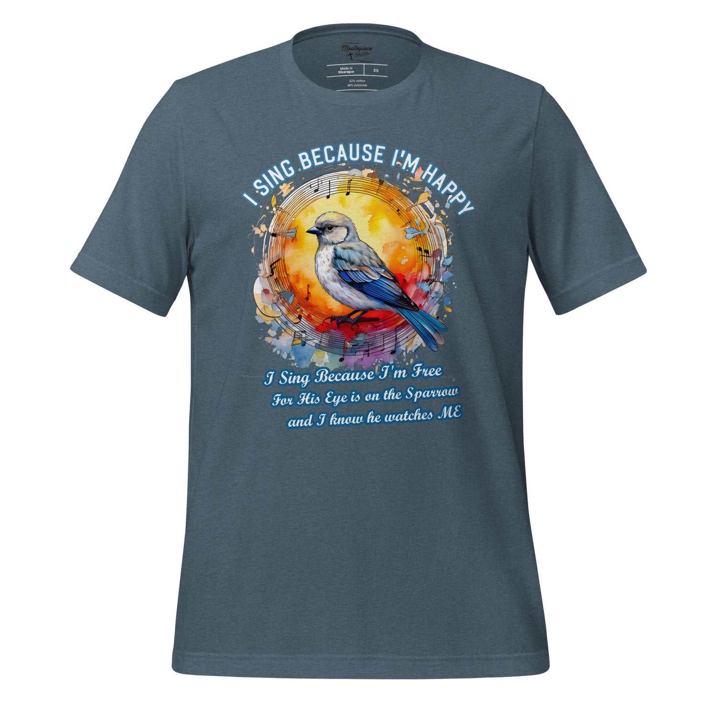 His Eye is on The Sparrow  Christian Bible Verse T-Shirt
