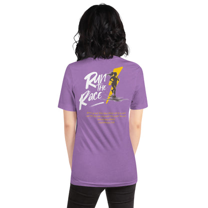 Run the Race - Women (Back)  Christian Bible Verse T-Shirt