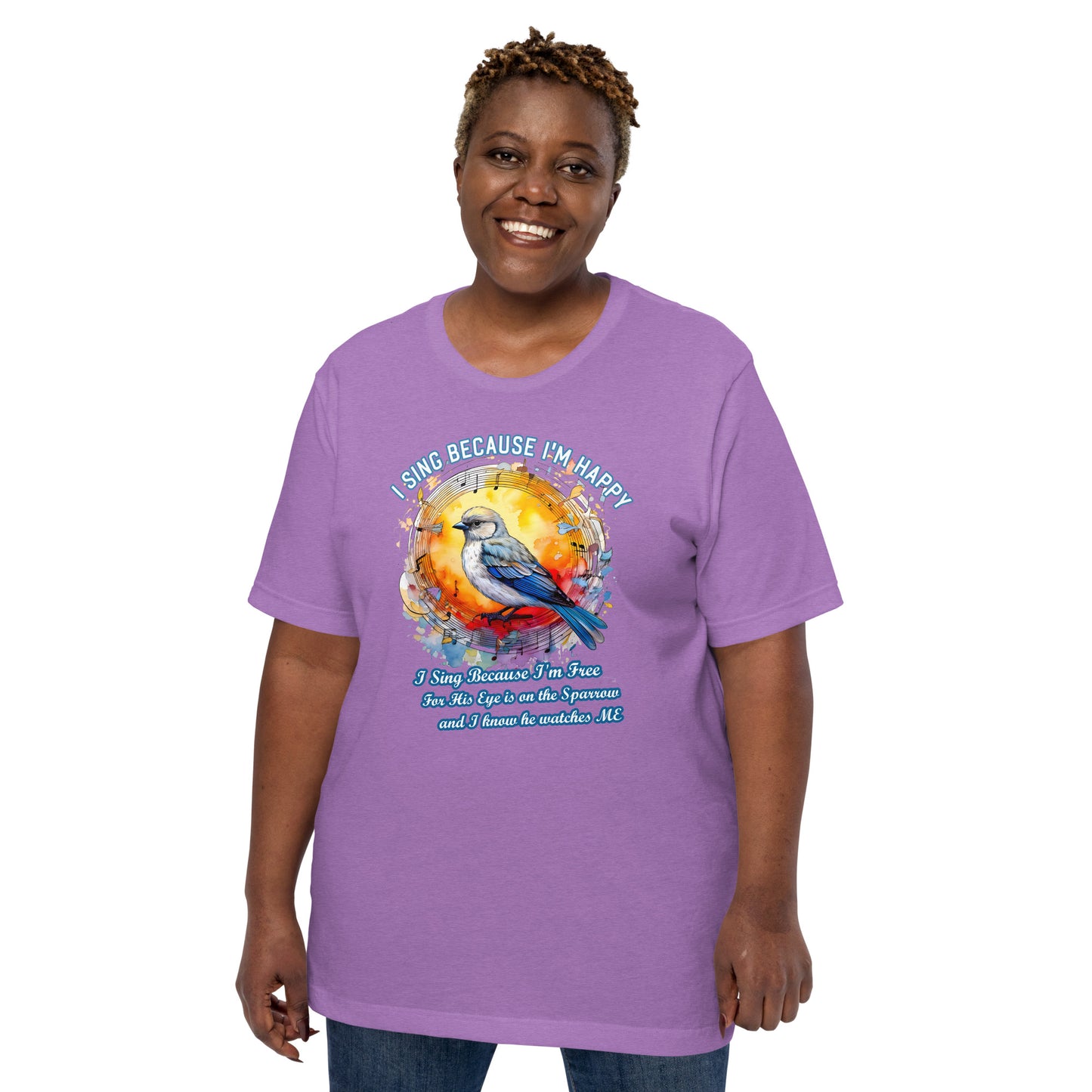 His Eye is on The Sparrow  Christian Bible Verse T-Shirt