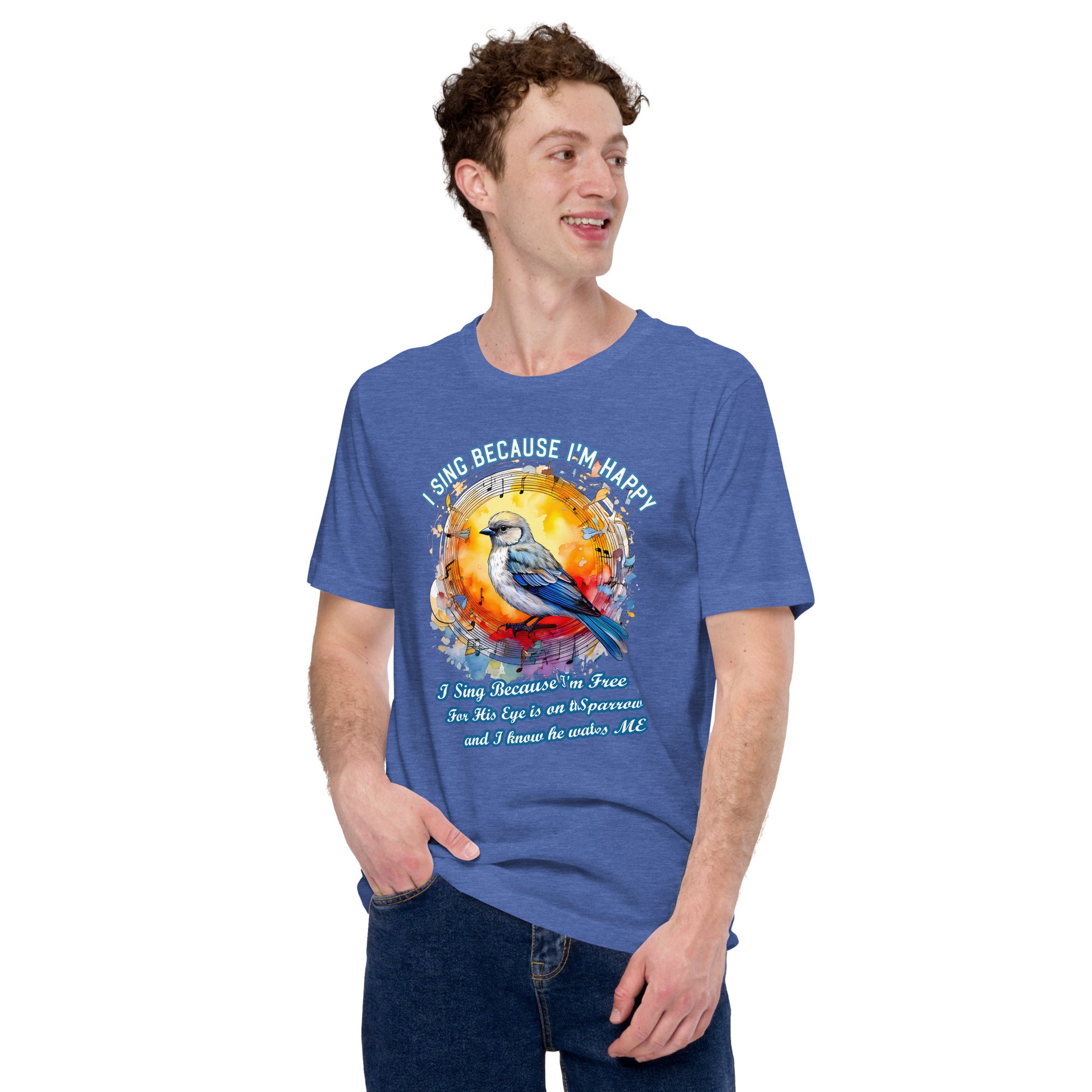 His Eye is on The Sparrow  Christian Bible Verse T-Shirt