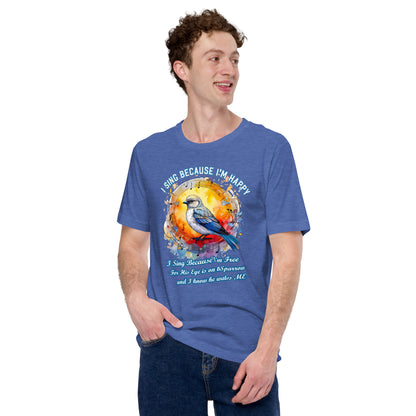 His Eye is on The Sparrow  Christian Bible Verse T-Shirt