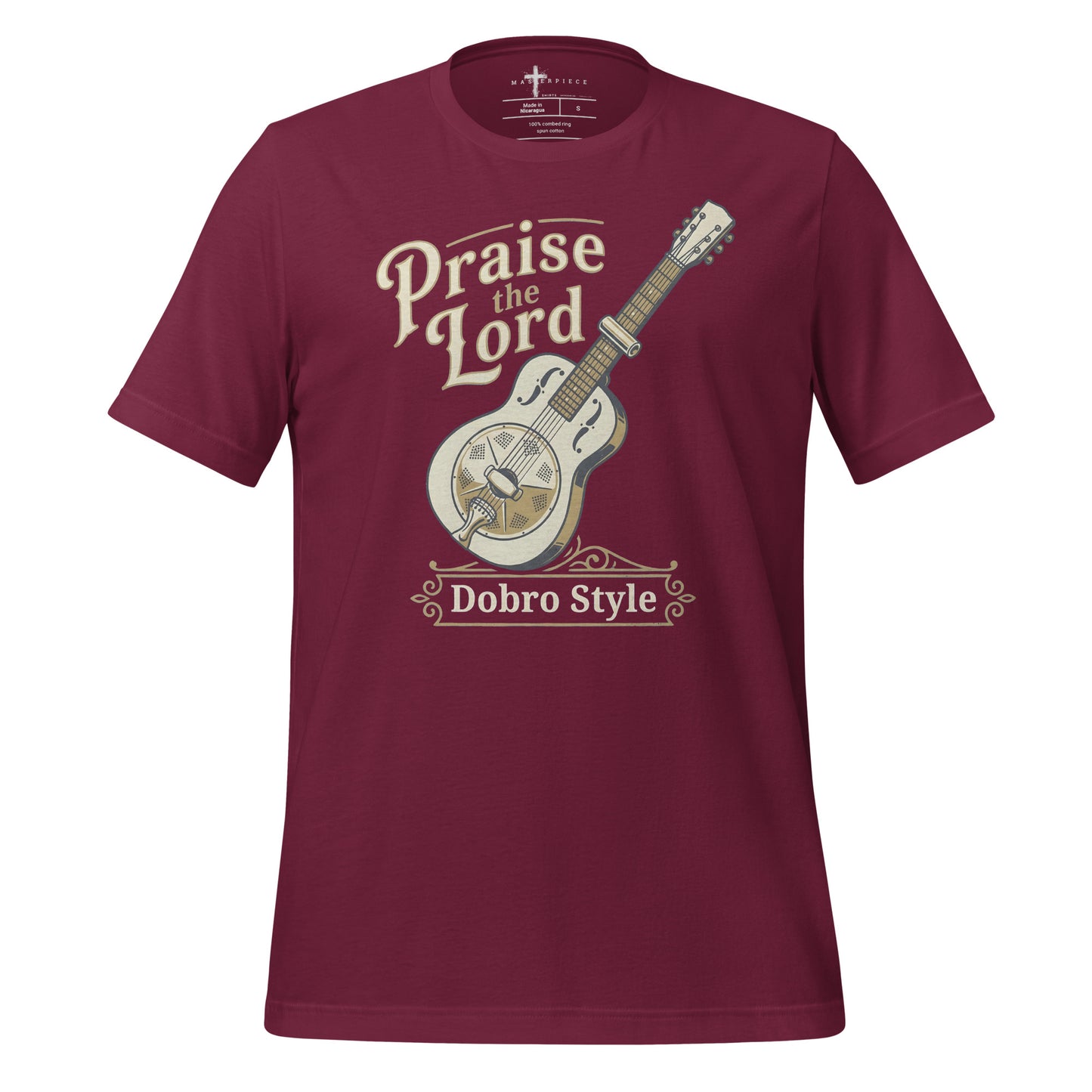  Praise the Lord Dobro style Christian T-shirt celebrating dobro players and bluegrass gospel 
