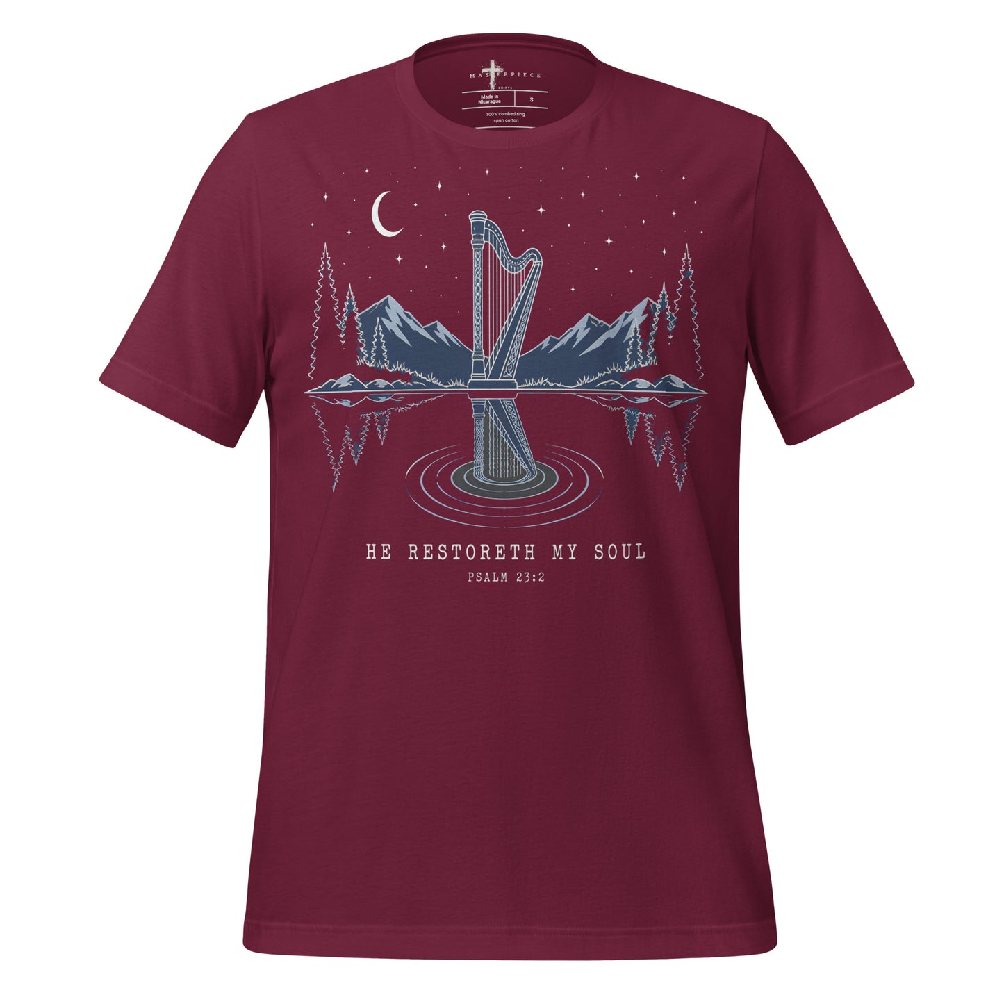 He Restoreth My Soul Harp - Maroon - MasterPiece Shirts