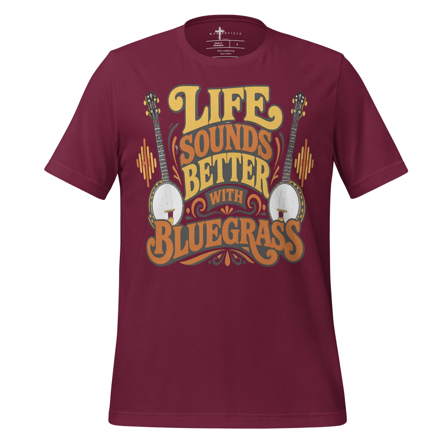 Life Sounds Better Bluegrass - Maroon - MasterPiece Shirts