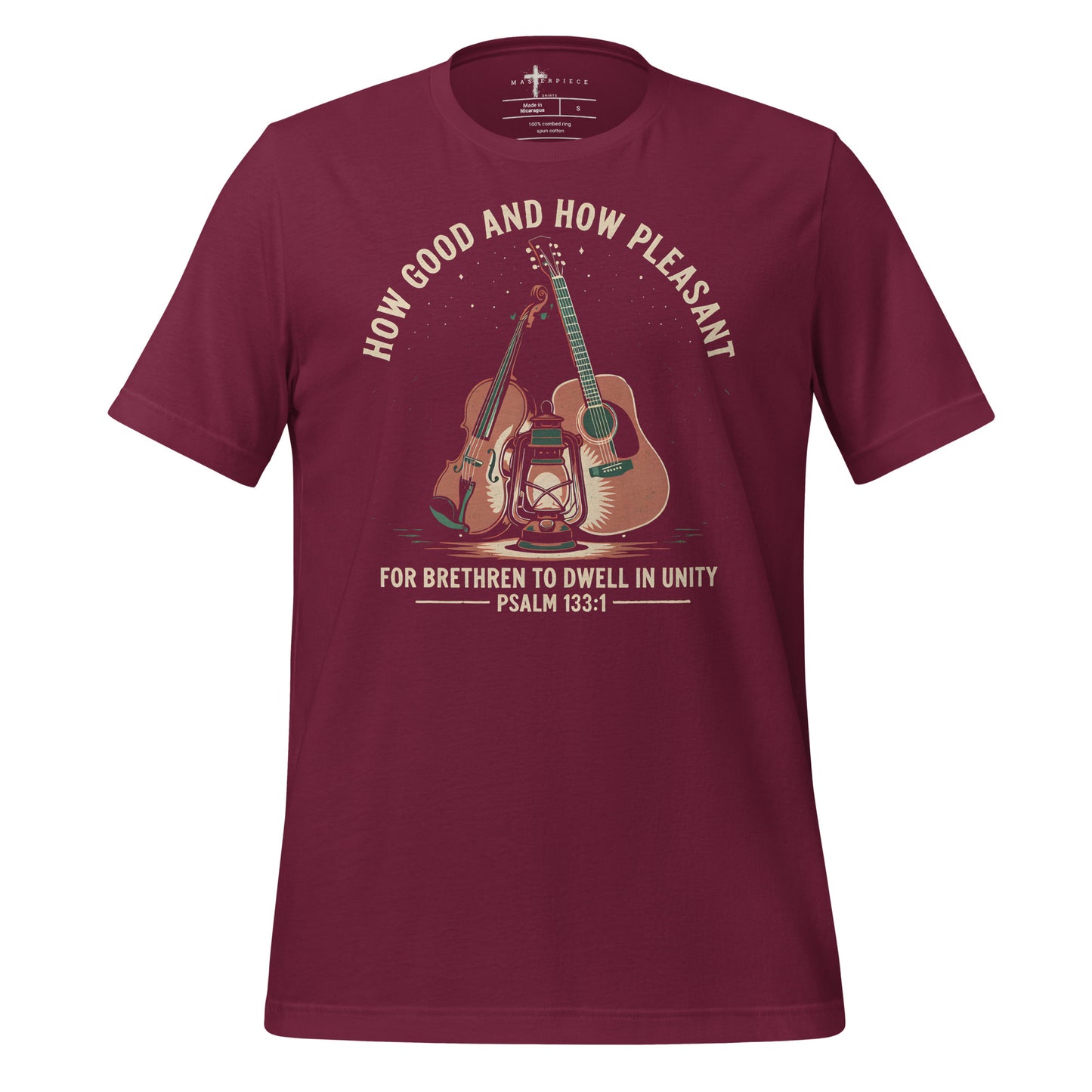 Brethren Guitar Fiddle Violin - Maroon - MasterPiece Shirts