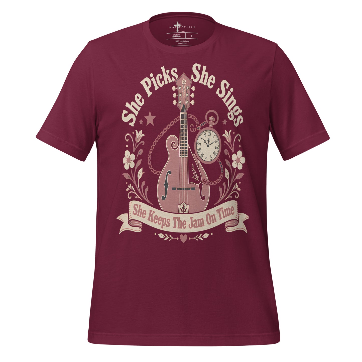 She Picks Mandolin - Maroon - MasterPiece Shirts