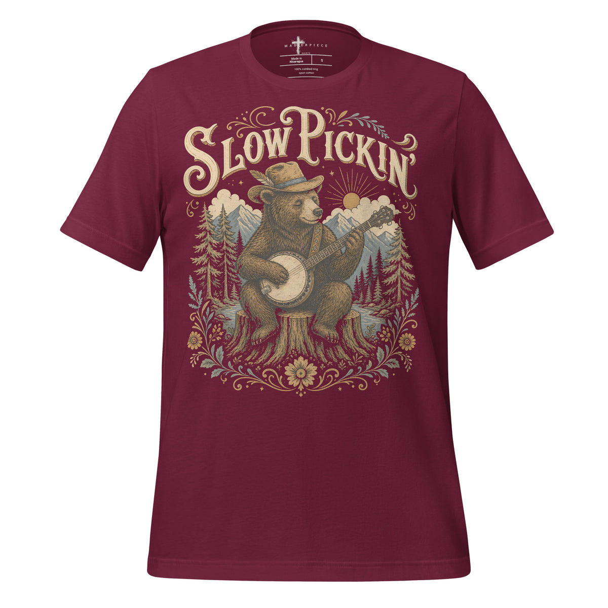 Slow Pickin Bear - Maroon - MasterPiece Shirts