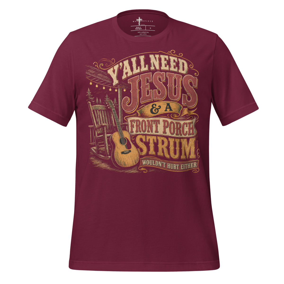 Y'all Need Jesus Guitar - Maroon - MasterPiece Shirts