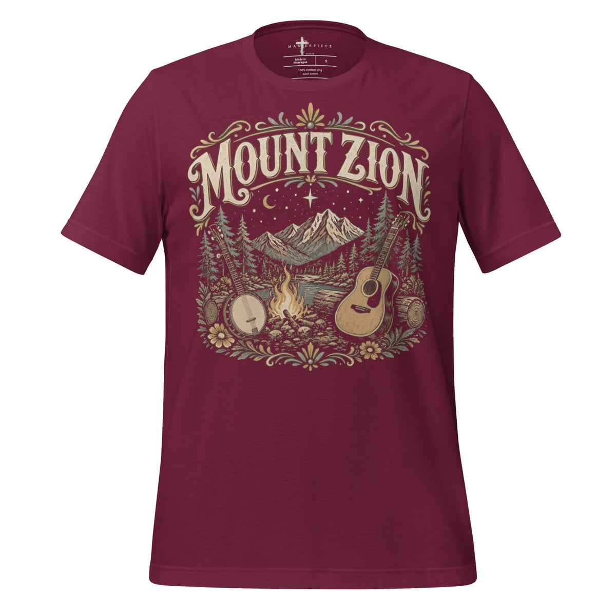 Mount Zion Guitar Banjo - Maroon - MasterPiece Shirts