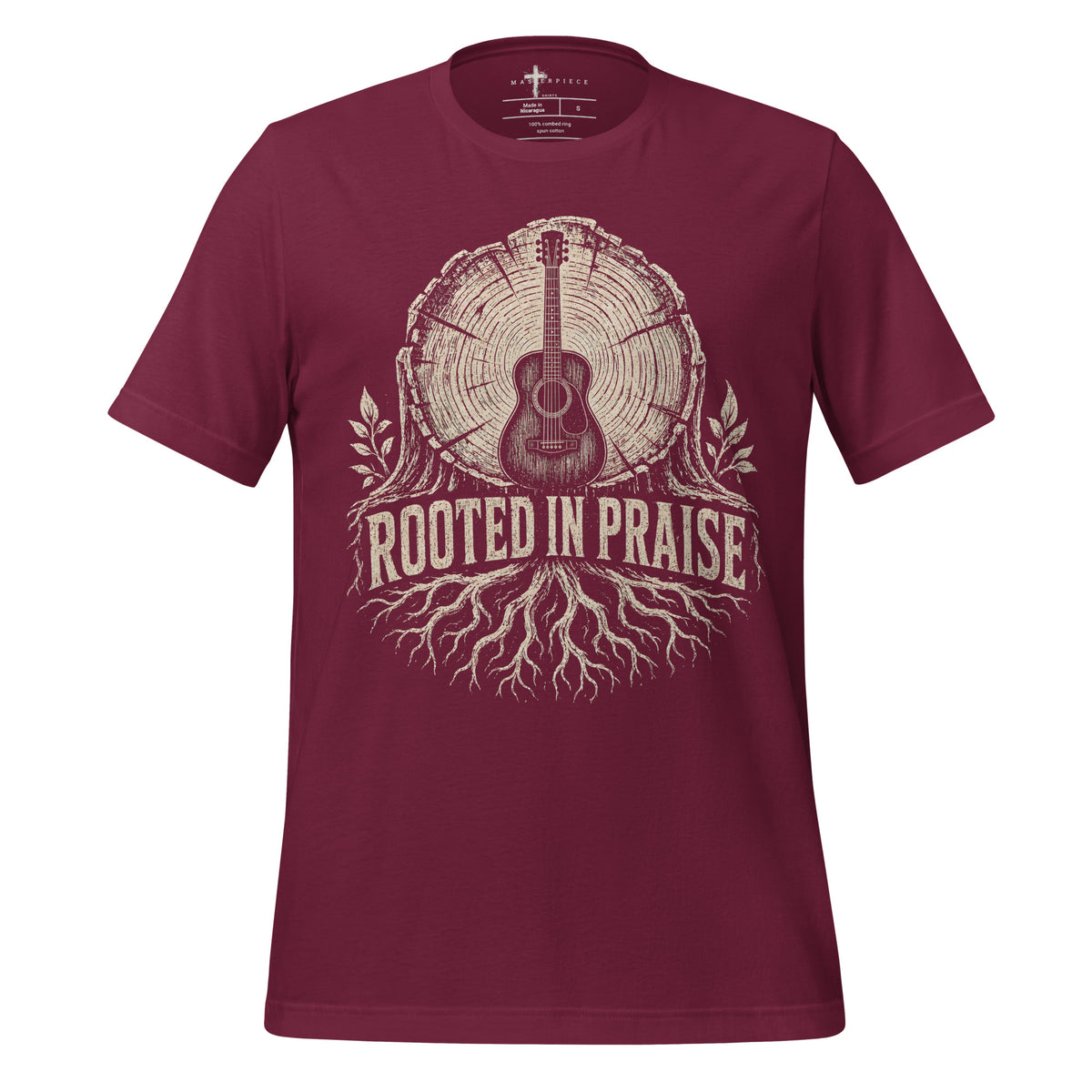 Rooted in Praise Guitar - Maroon - MasterPiece Shirts