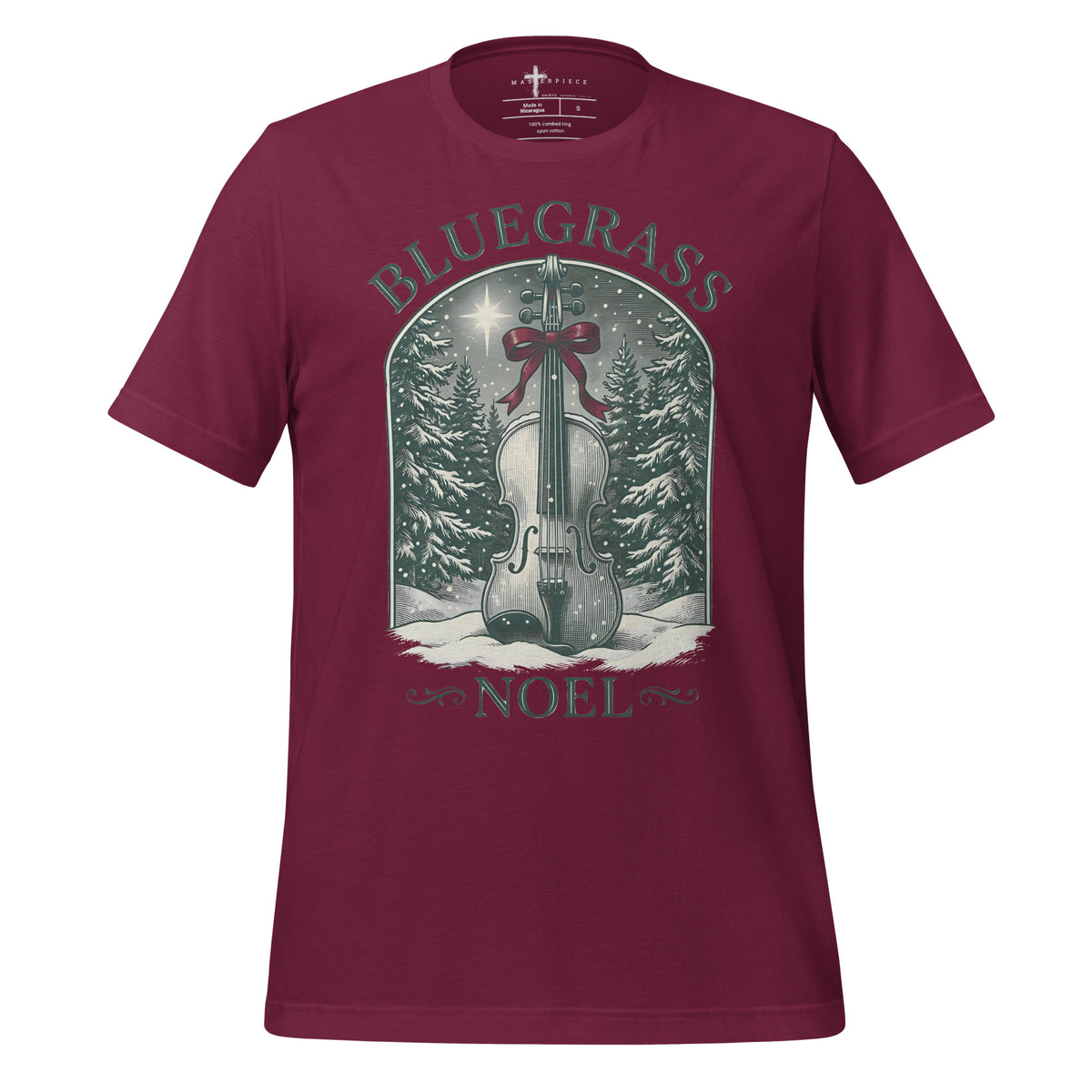 Bluegrass Noel Fiddle/Violin - Maroon - MasterPiece Shirts