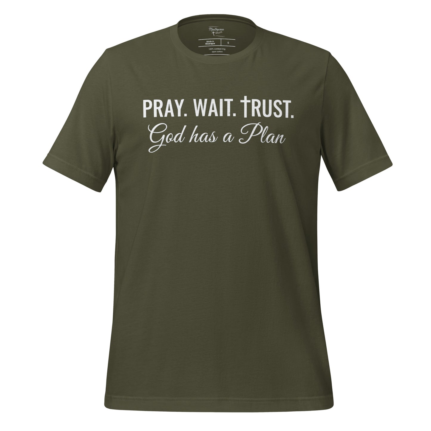 Psalm 37:7 Pray wait trust cross God has a plan christian t-shirt
