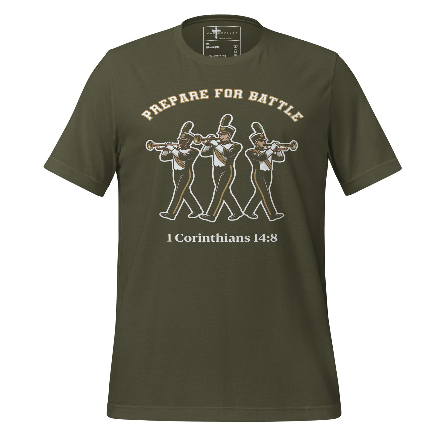 1 Corinthians 14:8 Men's Christian T-shirt trumpet players and marching band